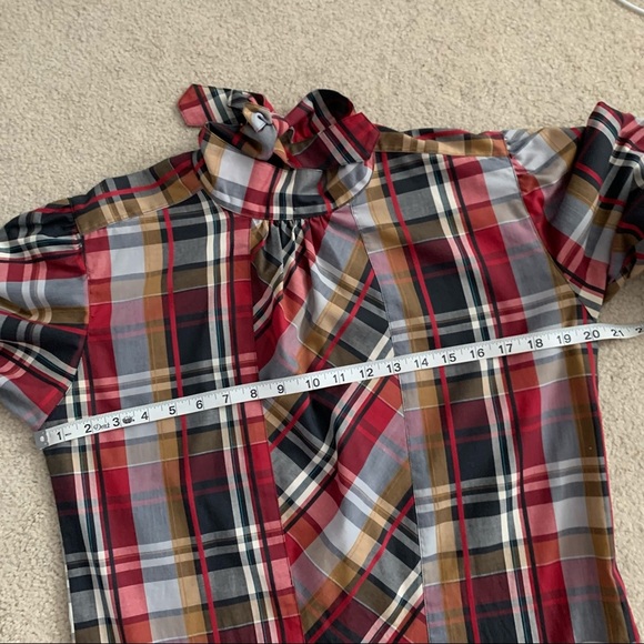 Vintage 70’s Levi’s Strauss & Co Plaid Tie Blouse - Picture 7 of 8